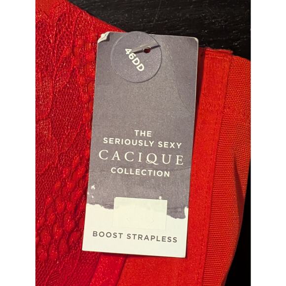 NWT Cacique Bra Seriously Sexy Collection Boost Strapless 46DD Lace Push-Up - Picture 7 of 13